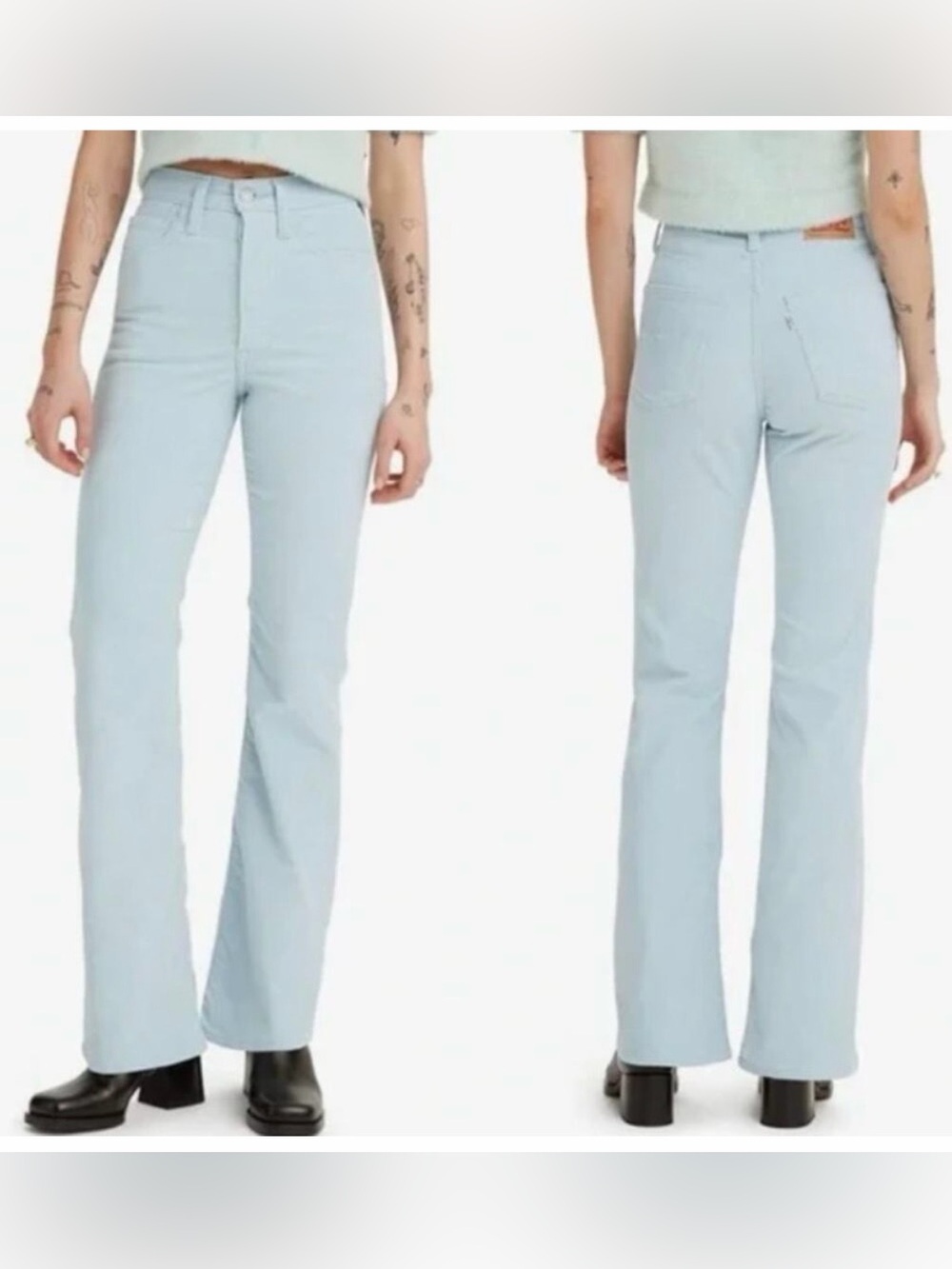 Levi's Light Blue ribcage bootcut corduroy Jeans